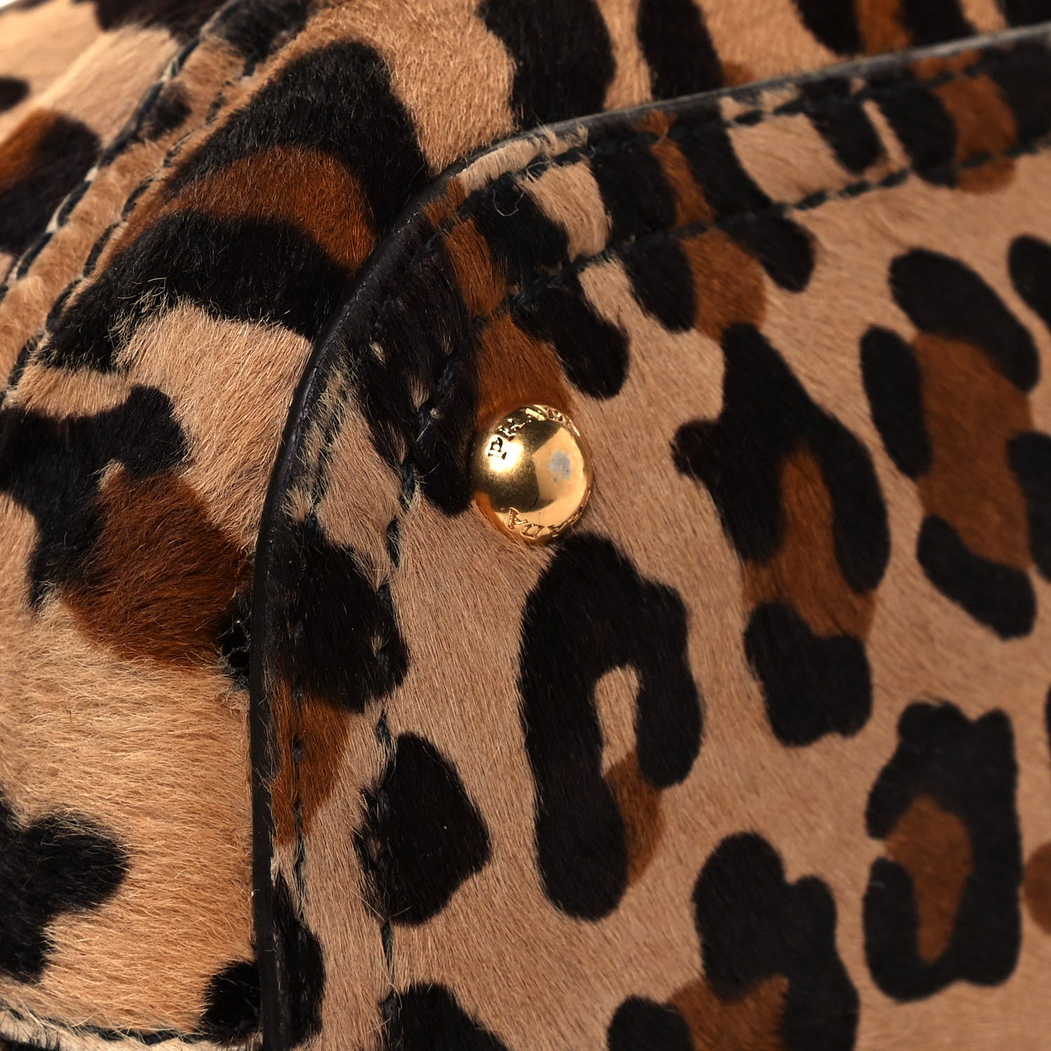 Prada Cavallino Leopard Print Bauletto Sabbia Moro 9 of 13