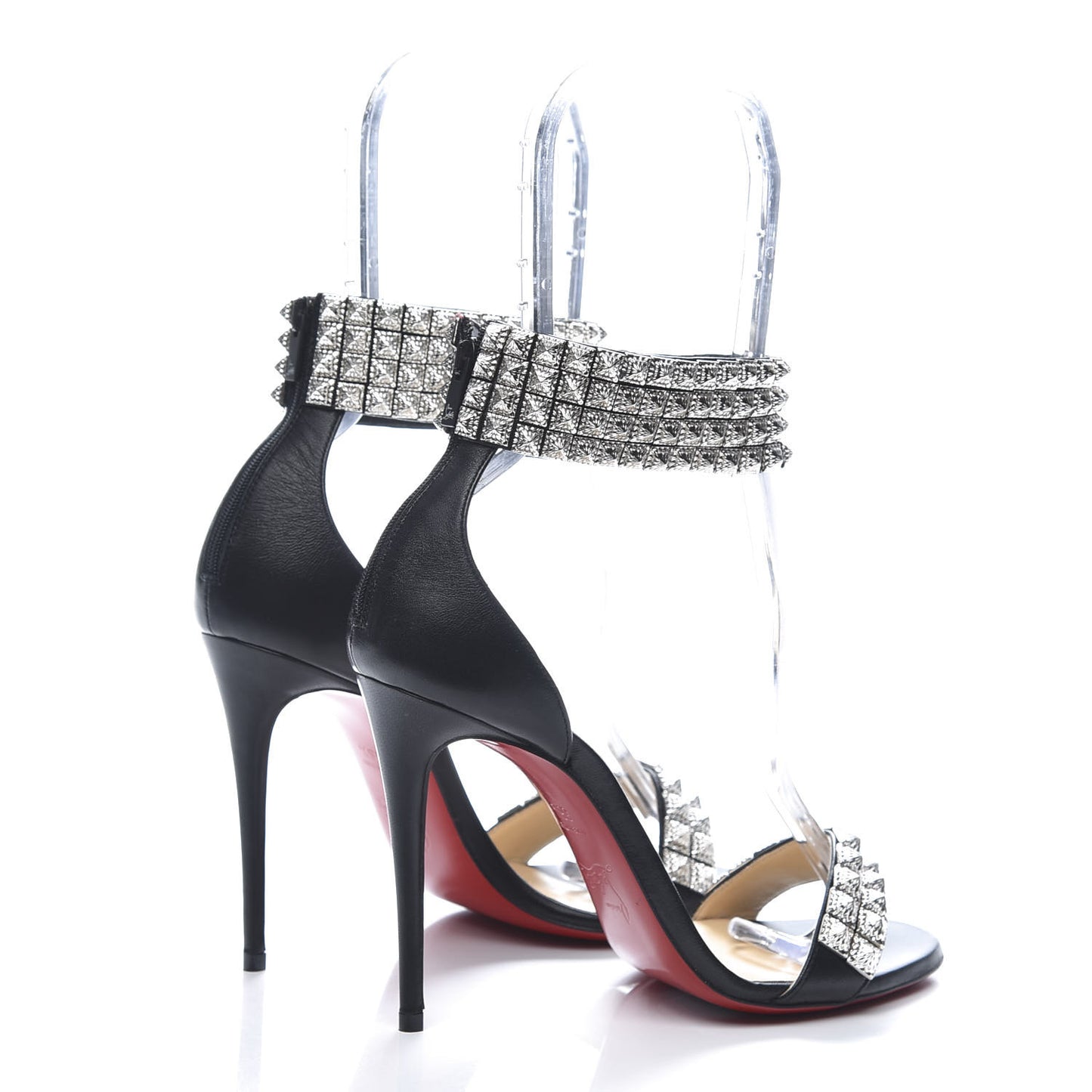 Nappa Priyadora 100 Studded Sandals 36.5 Black Silver
