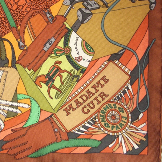 Silk Twill Madame Cuir Pocket Square Scarf