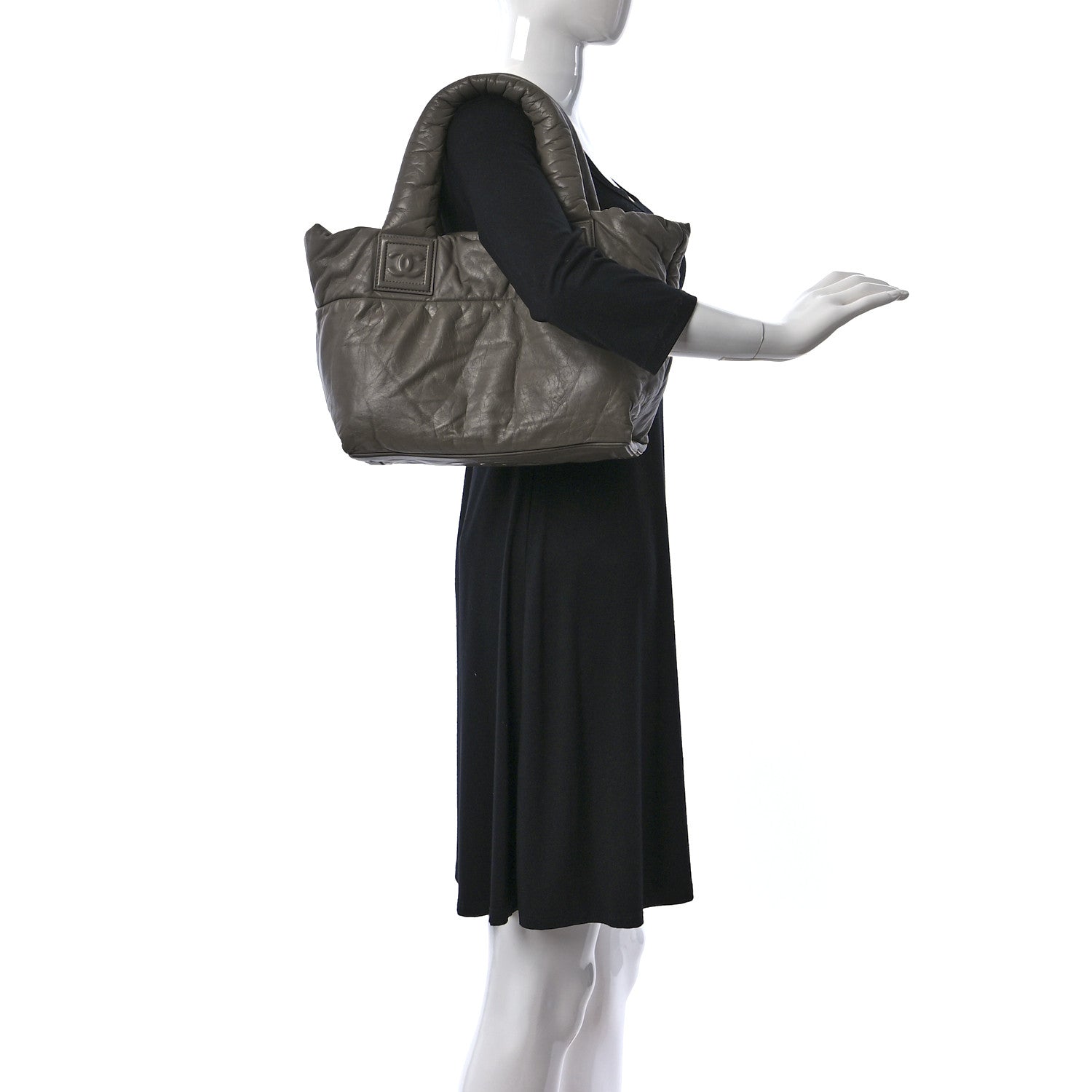Chanel Lambskin Quilted Small Coco Cocoon Reversible Tote Grey Burgundy 3 of 16