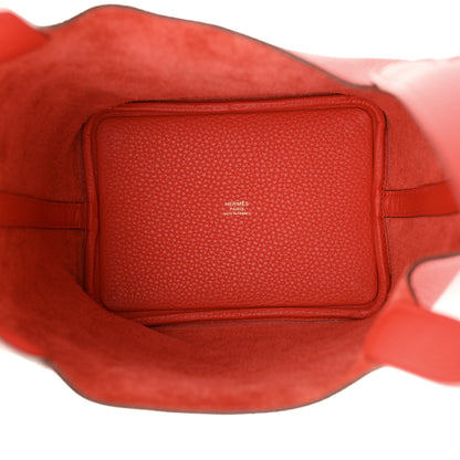 Hermes Taurillon Clemence Picotin Lock 18 PM Rouge Tomate 5 of 11