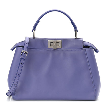 Fendi Nappa Mini Peekaboo Iconic Satchel Viola Cassis 1 of 11
