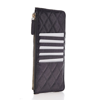 Chanel Iridescent Caviar Quilted Classic Flat Wallet Pouch Black 3 of 8