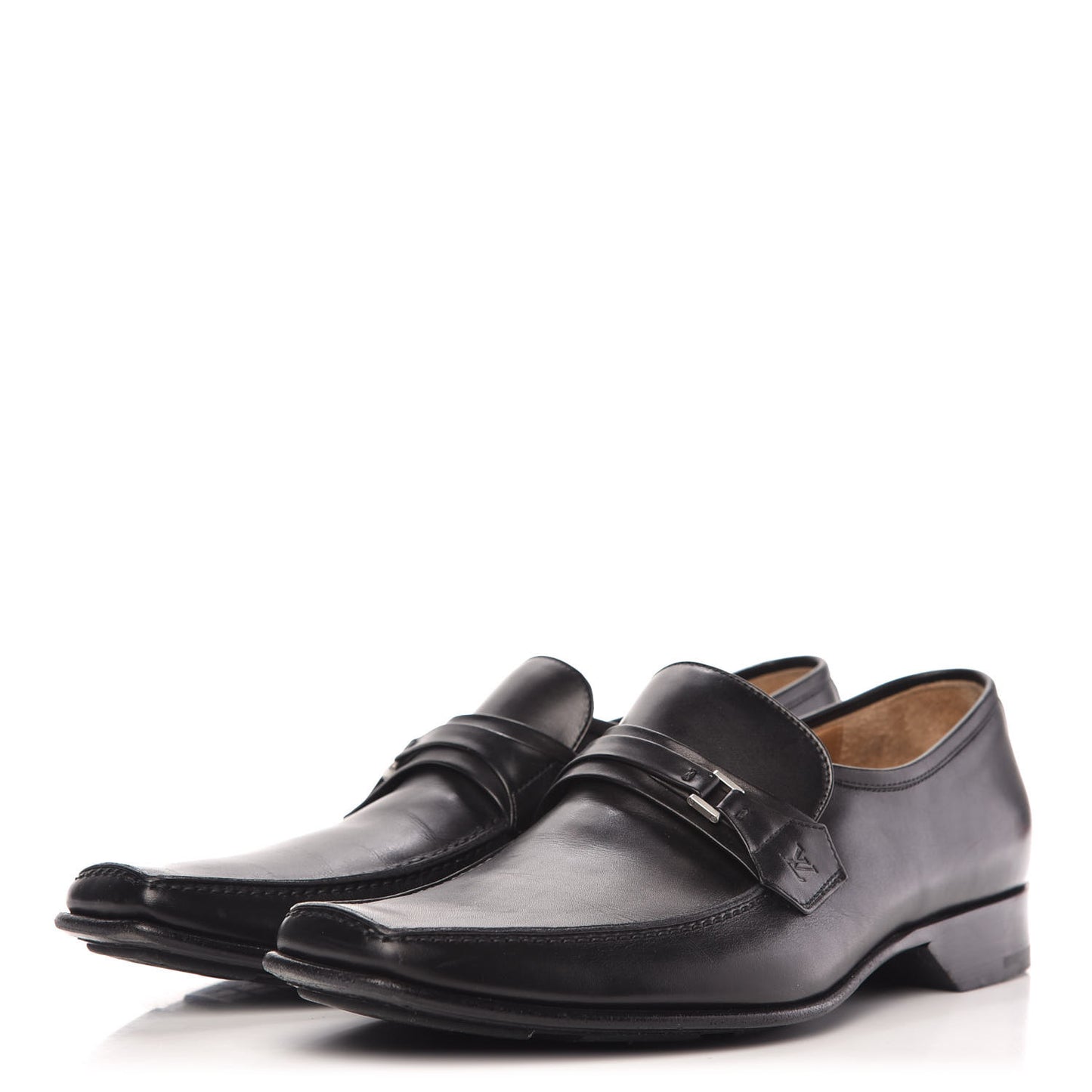 Calfskin Mens Loafers 8.5 Black