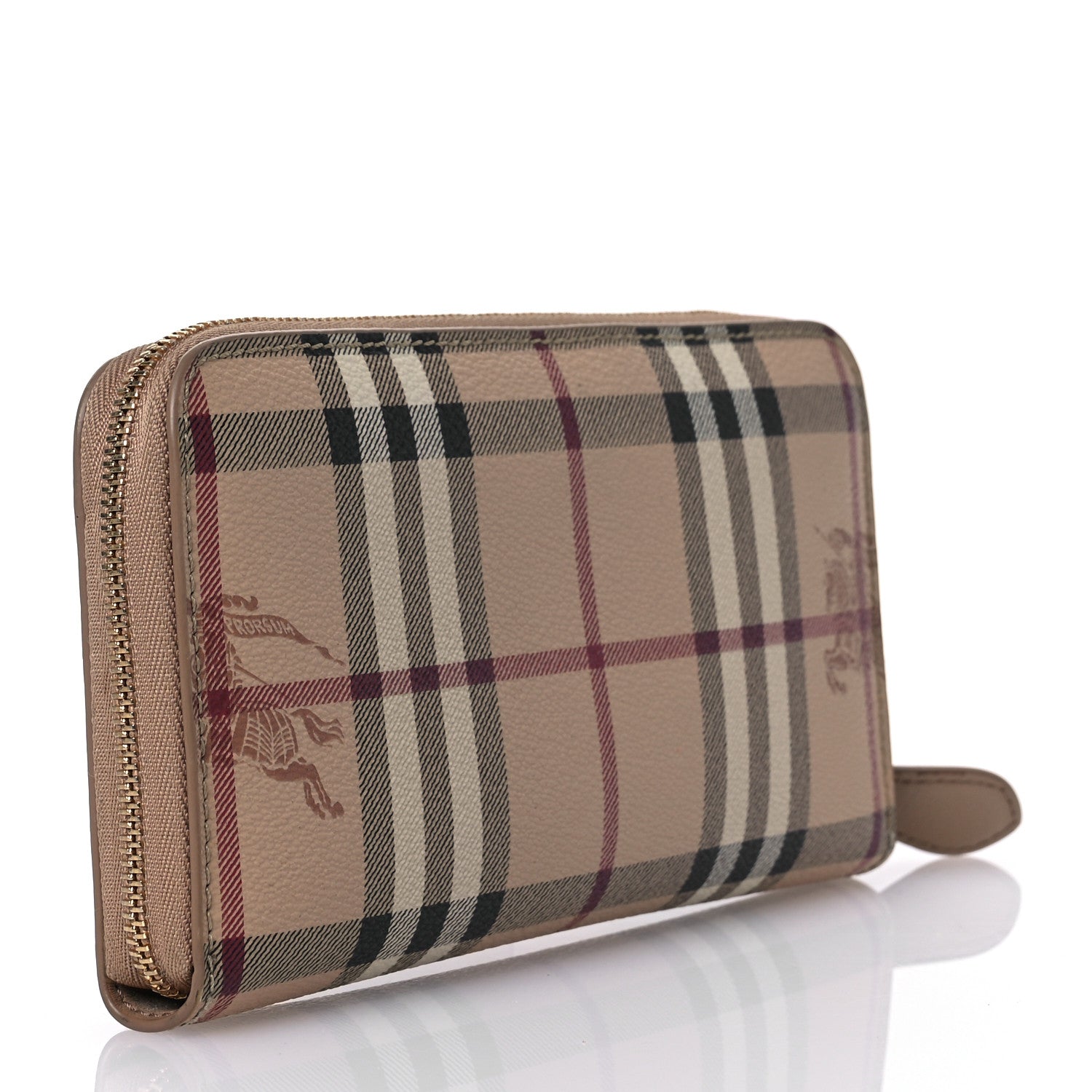 Burberry Haymarket Check Large Ziggy Zip Around Wallet Beige 3 of 16