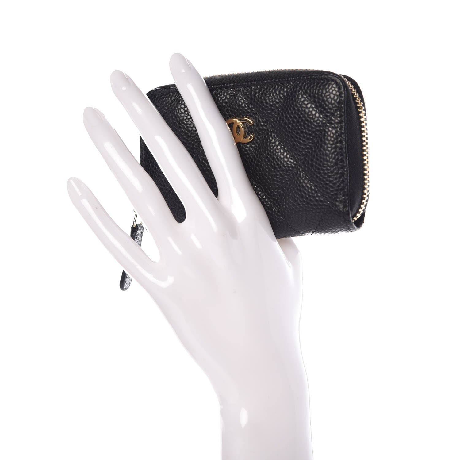 Chanel Caviar Quilted Zip Coin Purse Black 2 of 8