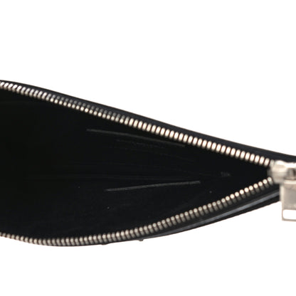 Saint Laurent Metallic Grain De Poudre Monogram Bill Pouch Argento 5 of 10