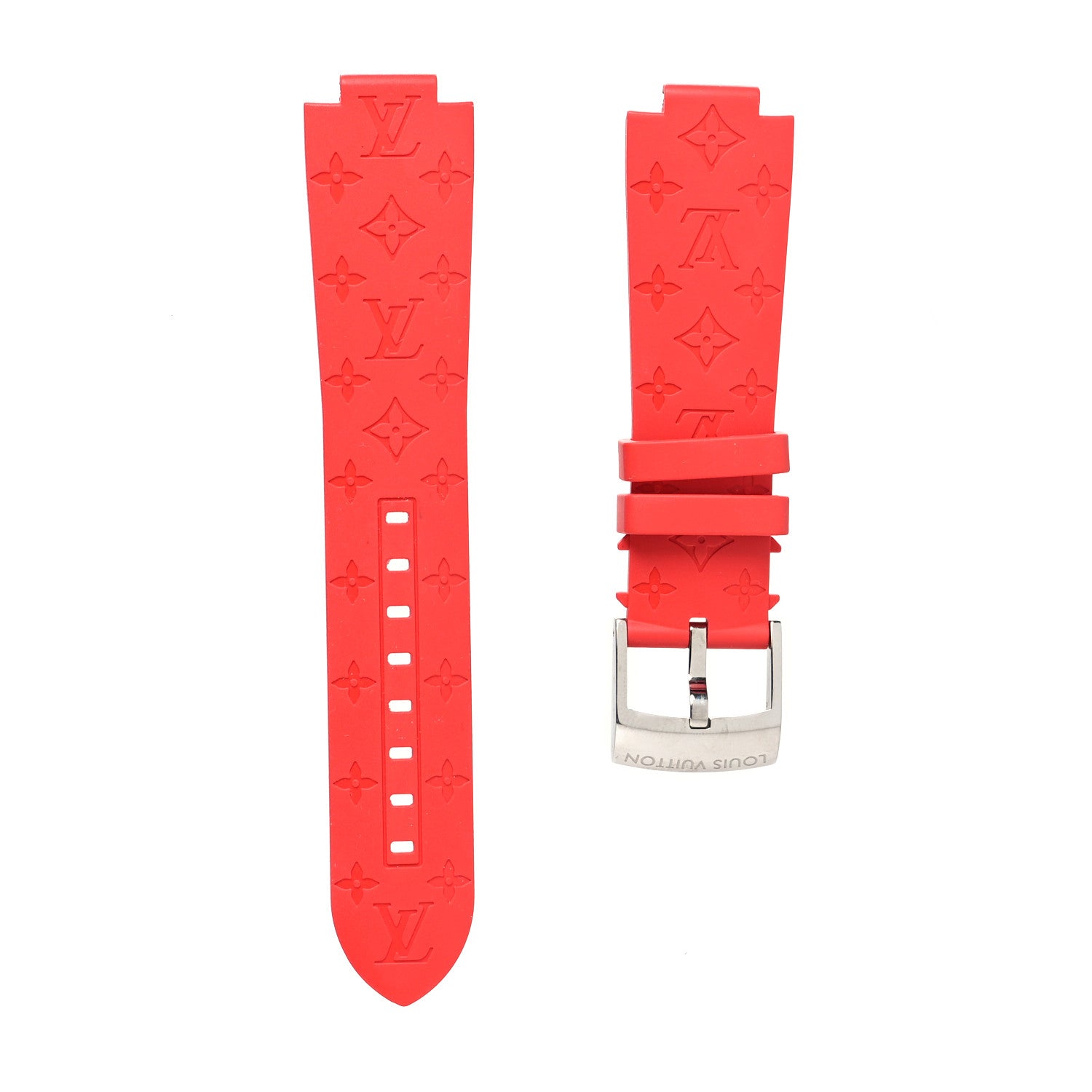 Louis Vuitton Rubber Monogram Tambour 10mm Watch Strap Red 1 of 5