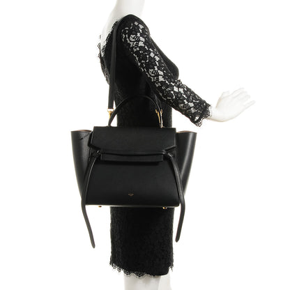 Celine Drummed Calfskin Mini Belt Bag Black 2 of 9