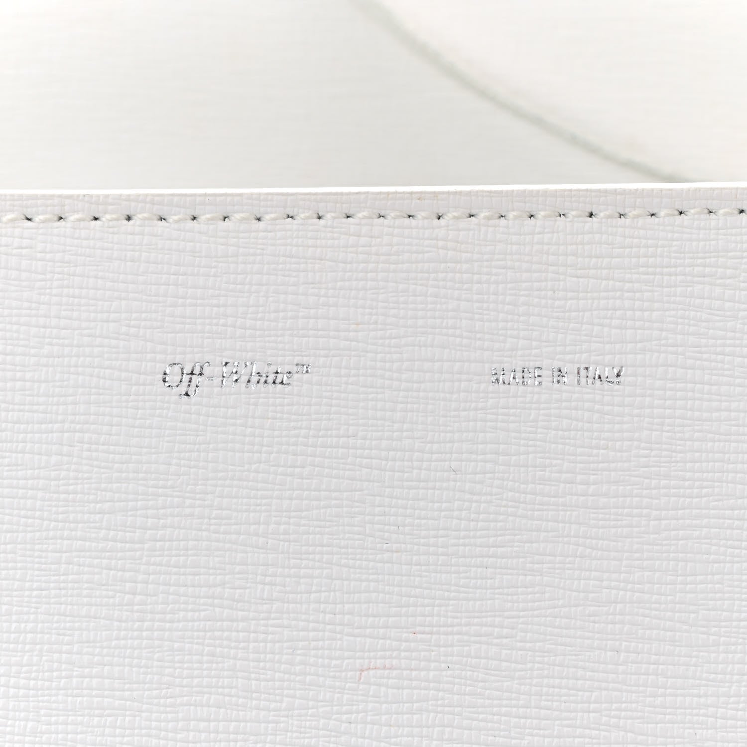 Off-White Saffiano Striped Mini Diag Binder Clip Bag White Black 6 of 17