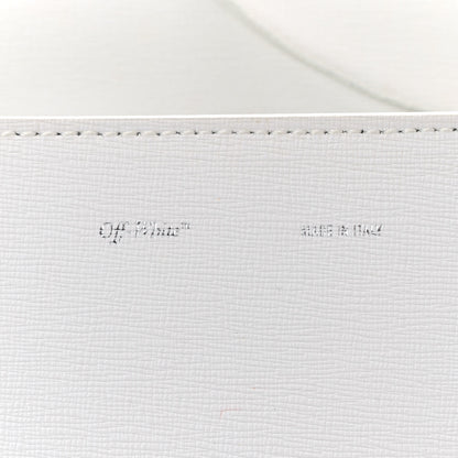 Off-White Saffiano Striped Mini Diag Binder Clip Bag White Black 6 of 17