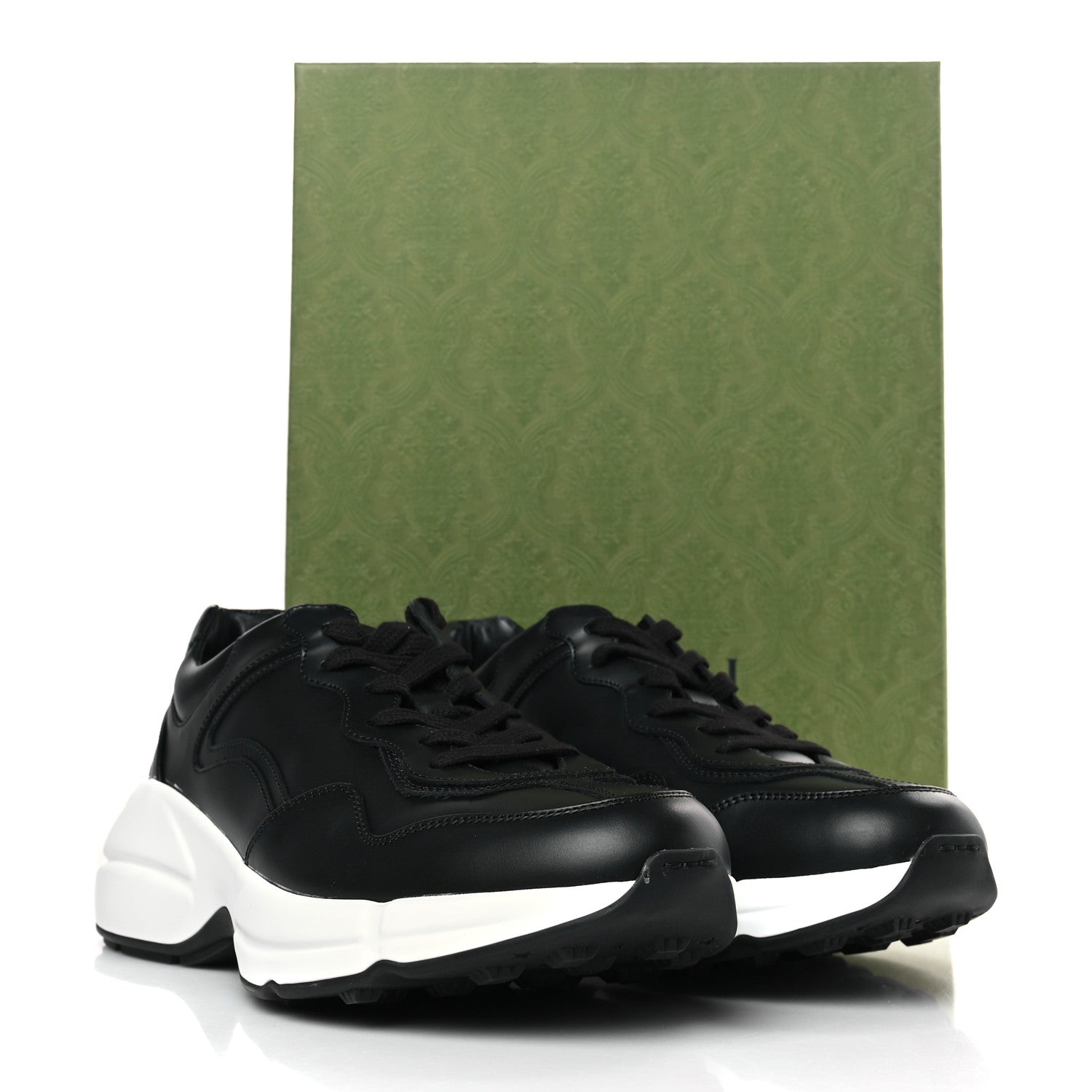Gucci Apollo Calfskin Mens Rhyton Sneakers 7.5 Black 8 of 8