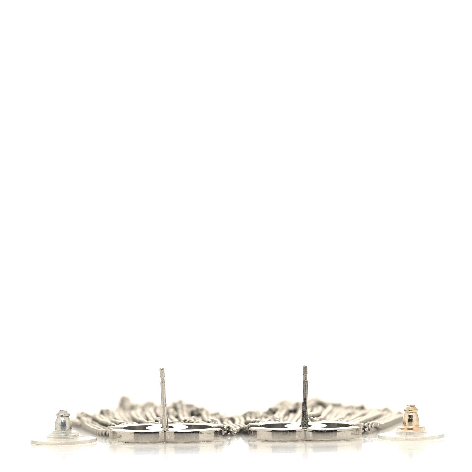 Chanel Baguette Crystal CC Chain Drop Earrings Silver 3 of 4