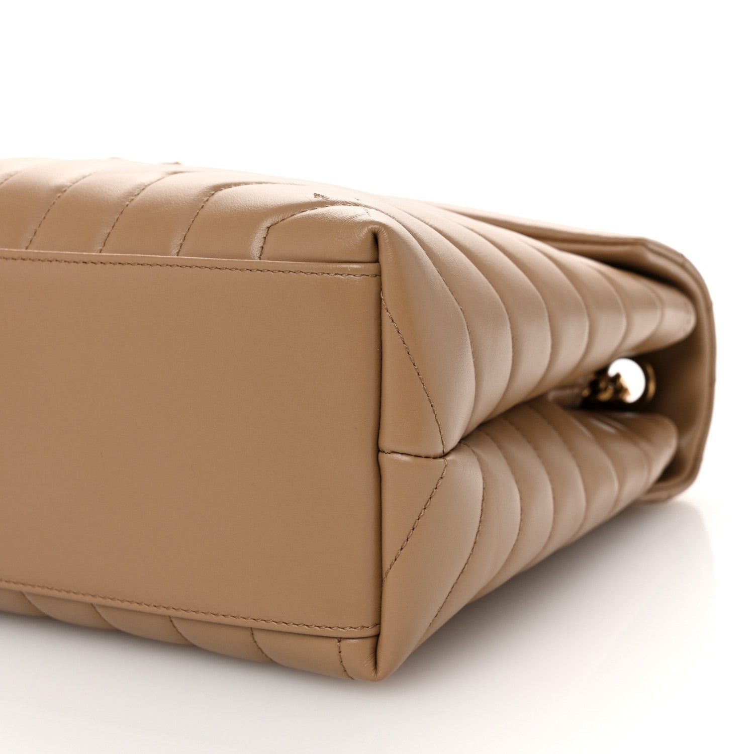 Saint Laurent Calfskin Y Quilted Monogram Medium Loulou Chain Satchel Natural Tan 11 of 11