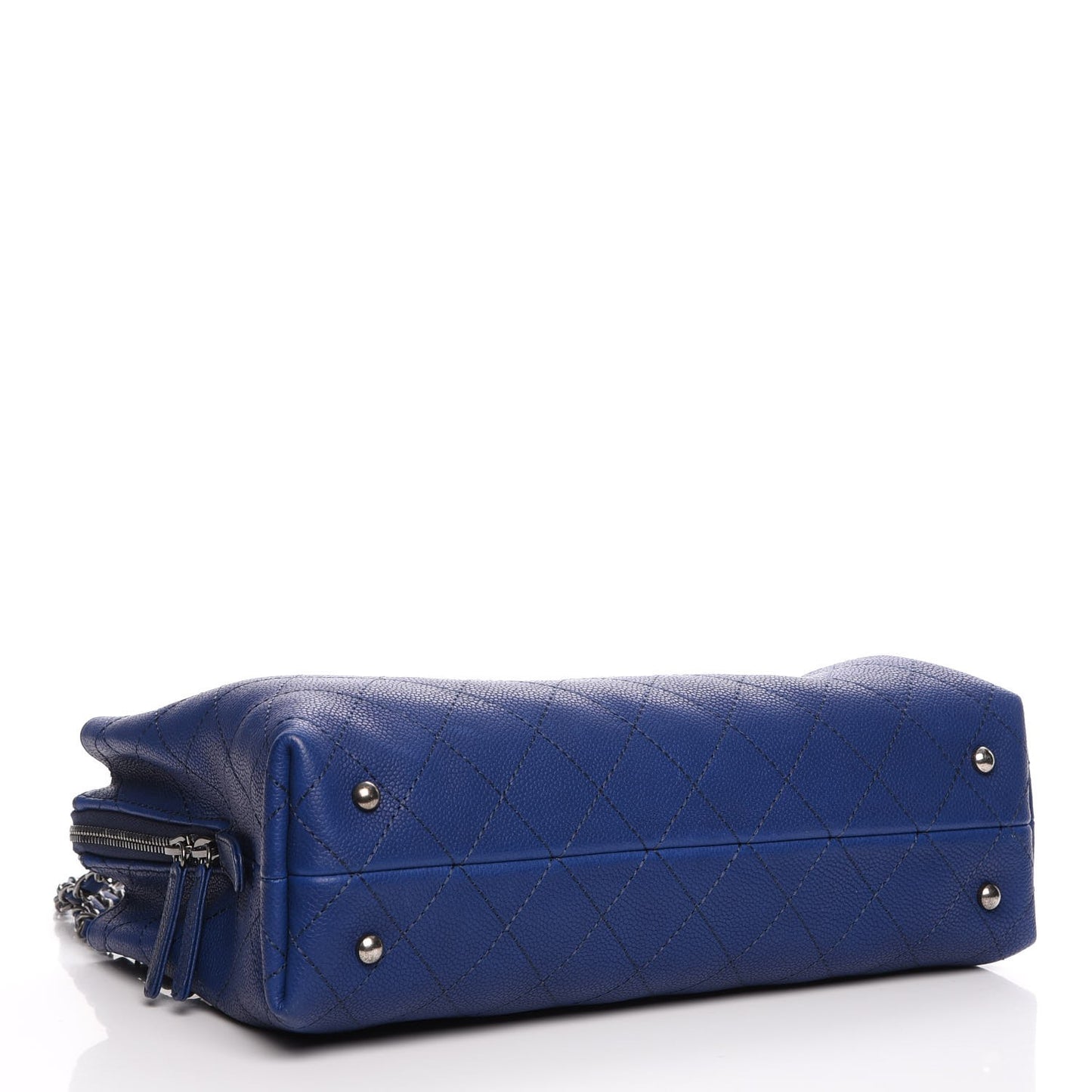 Grained Vegetal Calfskin Small Urban Shopping Tote Navy