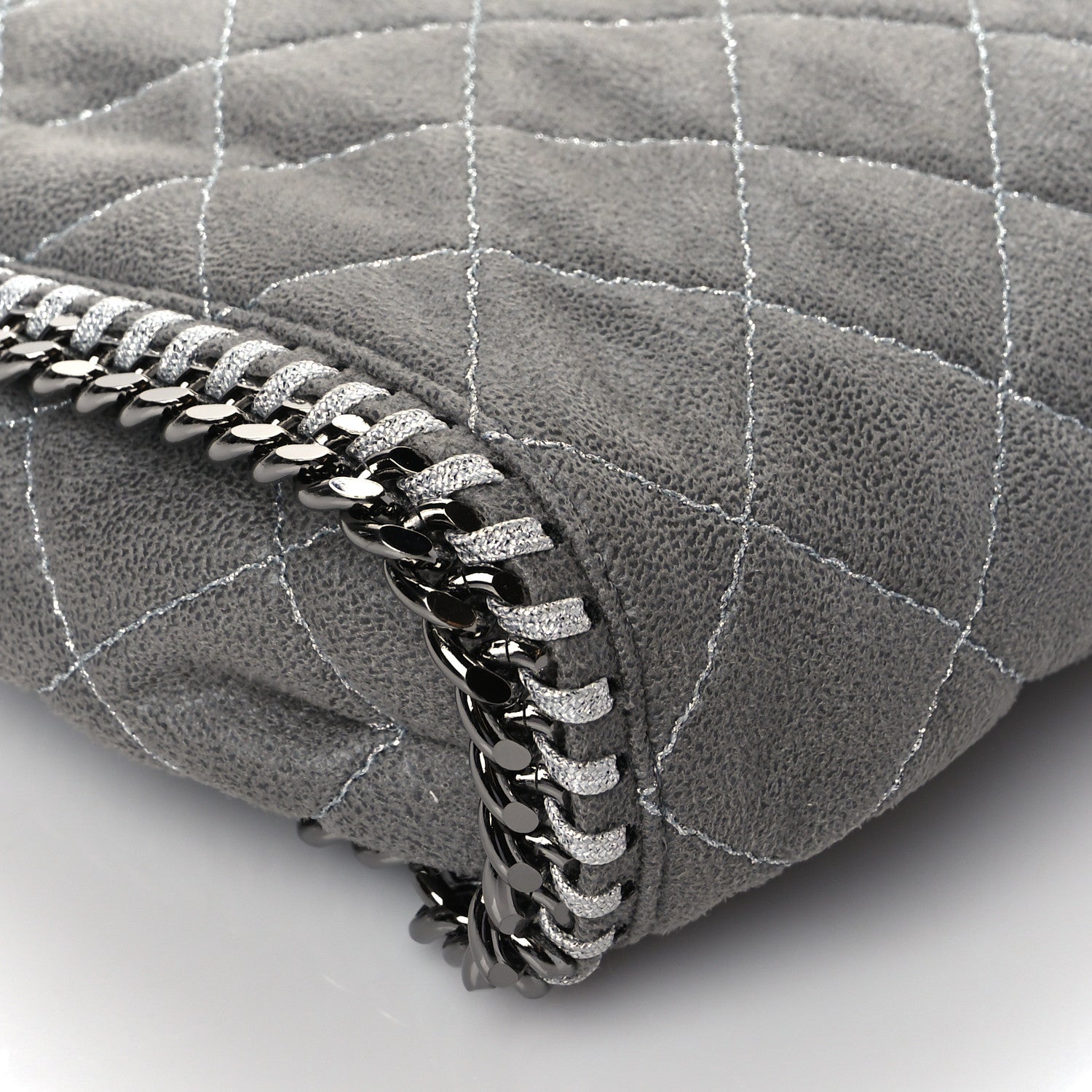 Stella McCartney Shaggy Deer Quilted Small Falabella Tote Grey 7 of 8