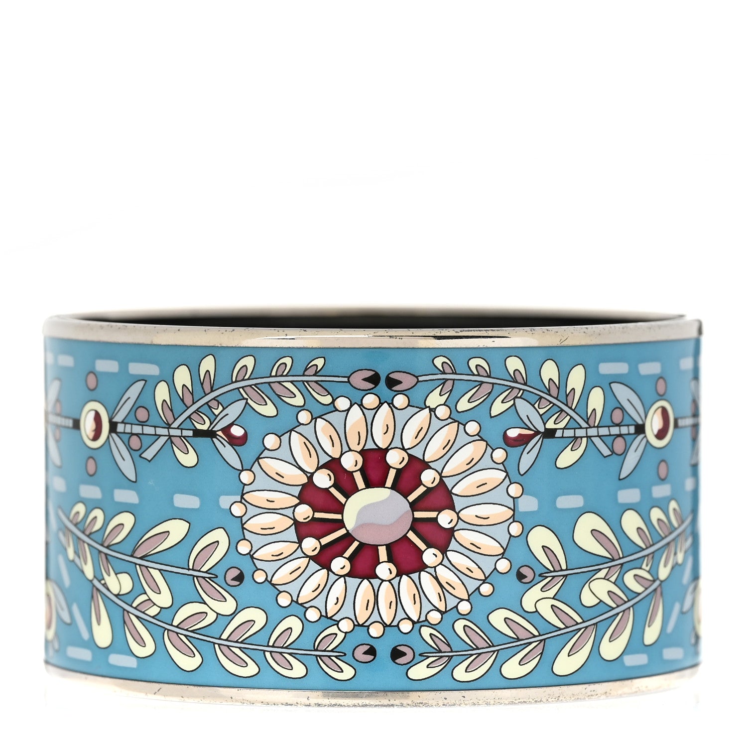 Hermes Enamel Printed Marwari Extra Wide Bracelet 70 1 of 6