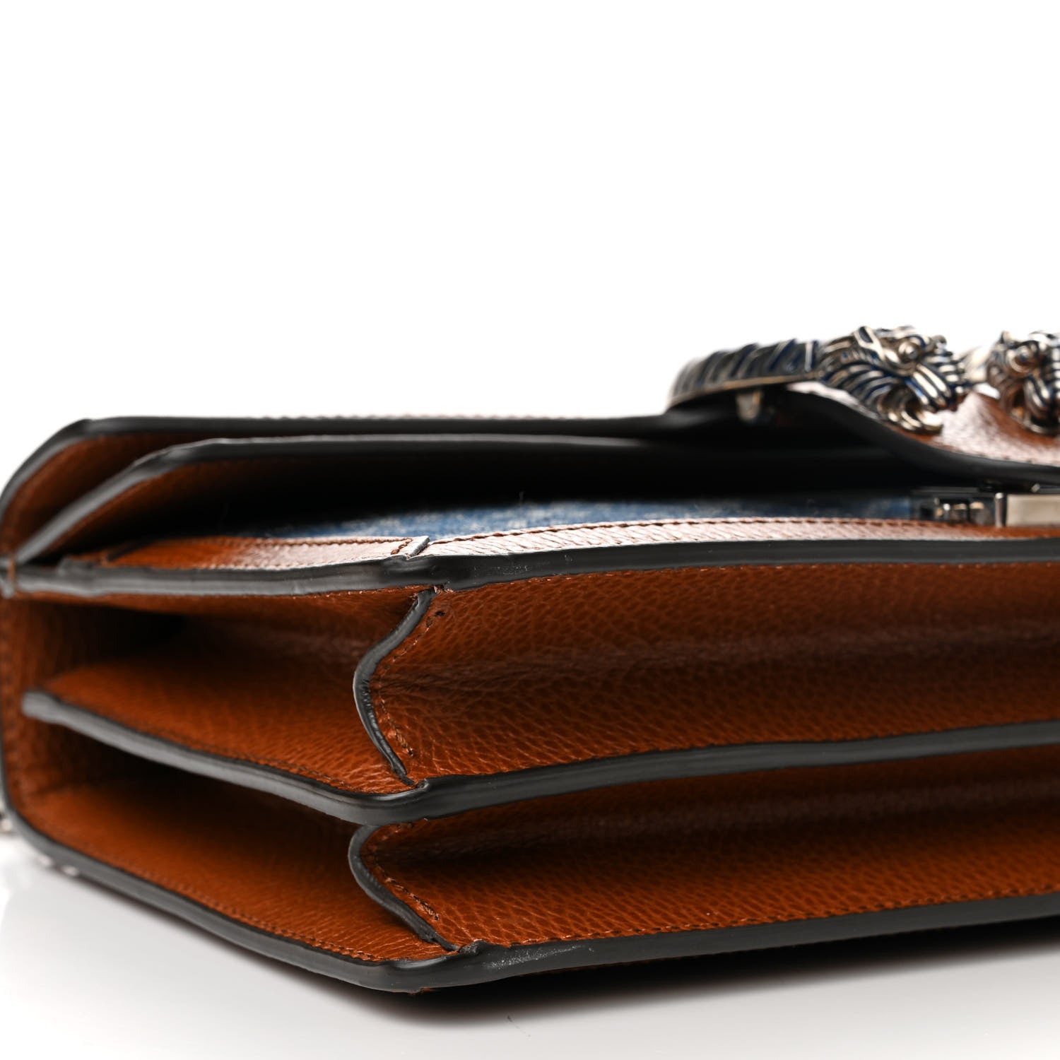 Gucci New Denim GG Monogram Dollar Calfskin Enamel Small Dionysus Shoulder Bag Blue Tea Cuir Epilog Electric Blue 10 of 12