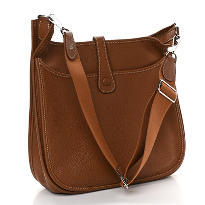 Hermes Taurillon Clemence Evelyne III GM Gold 3 of 9