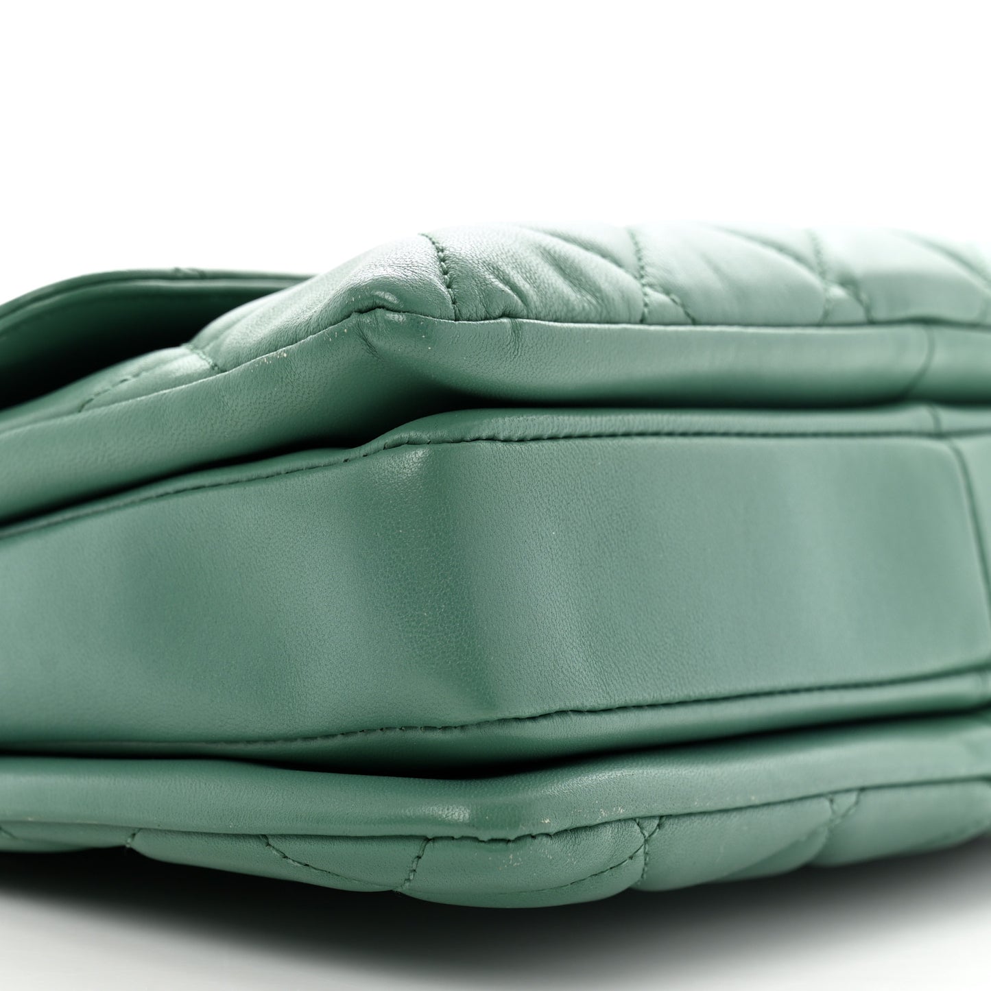 Lambskin Quilted Small Trendy CC Flap Dual Handle Bag Green
