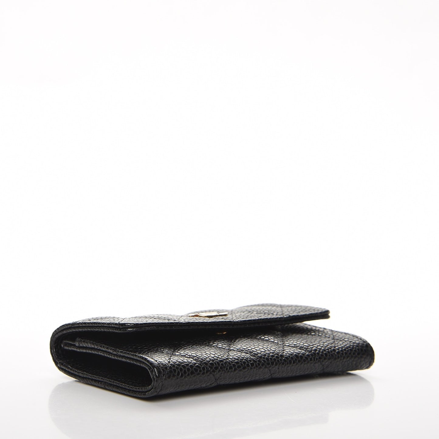 Caviar Quilted Card Holder Black