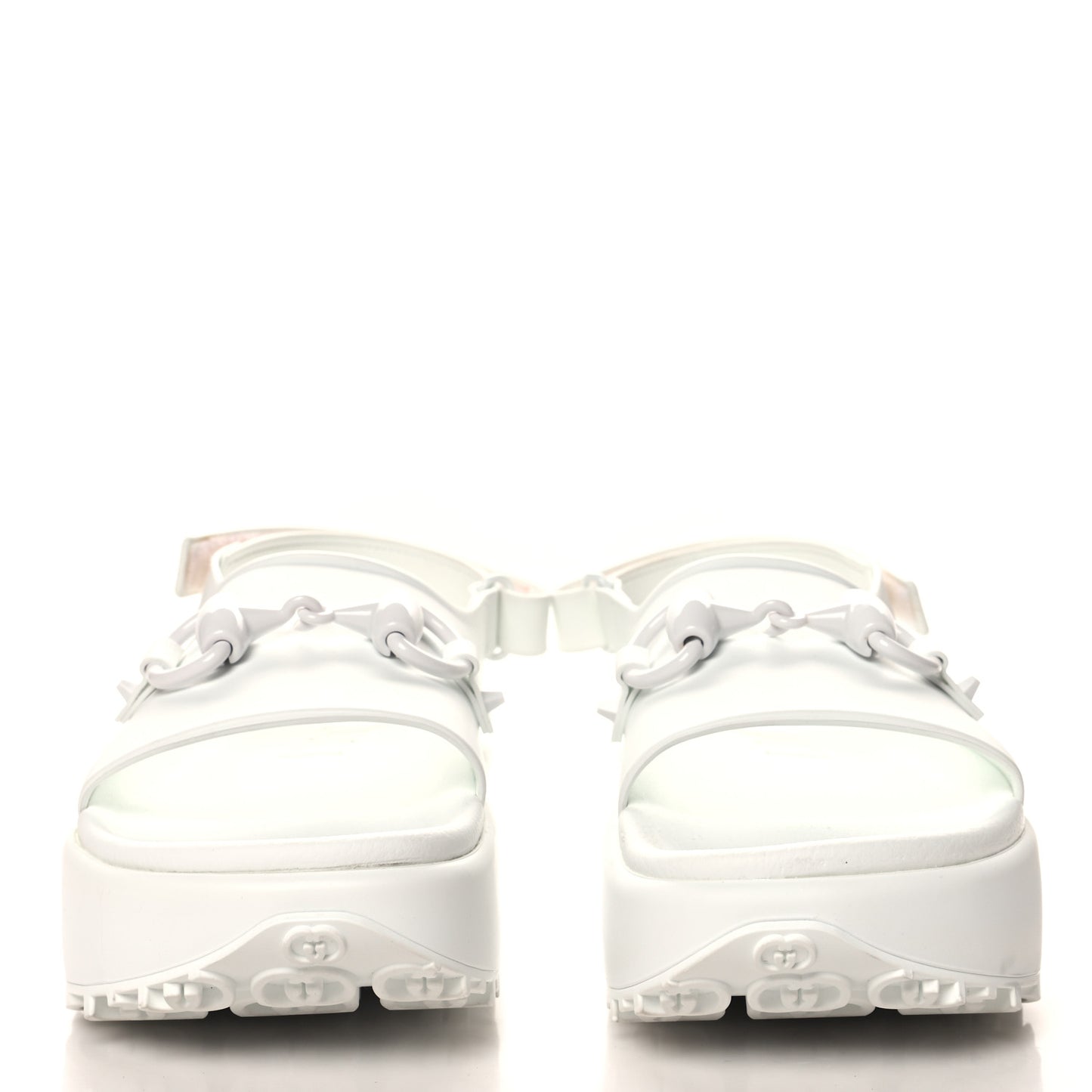 Soft Rubber Horsebit Touch Womens Strapped Sandals 39 Great White