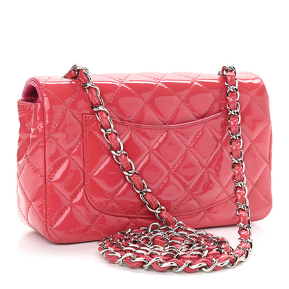 Chanel Patent Quilted Mini Rectangular Flap Pink 2 of 13