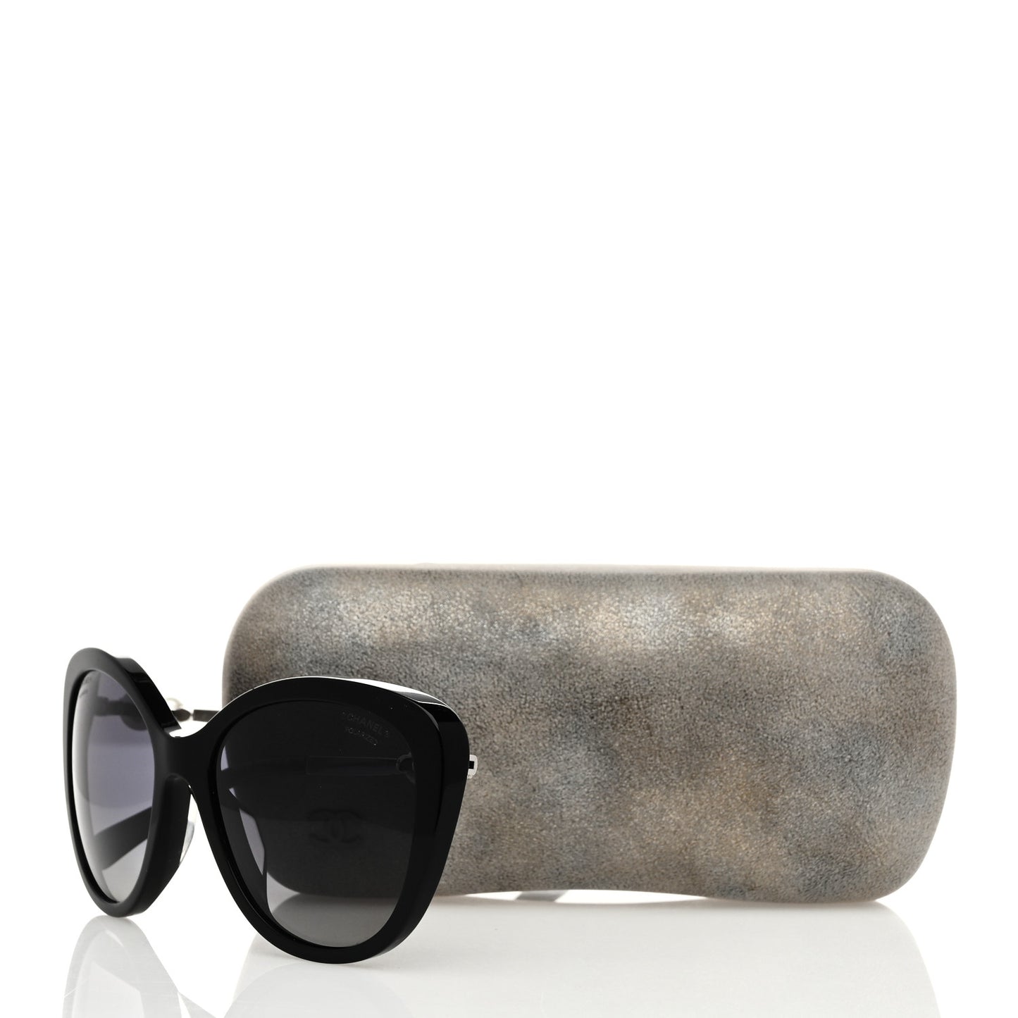 Acetate Polarized Butterfly Winter Pearl Sunglasses 5339-H Black