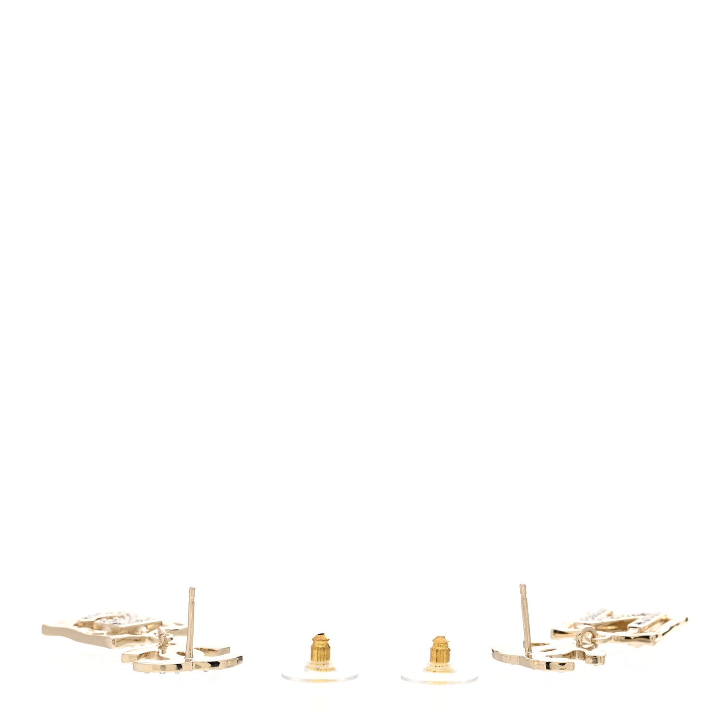 Crystal CC No 5 Drop Earrings Gold