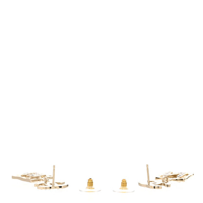 Chanel Crystal CC No 5 Drop Earrings Gold 3 of 4