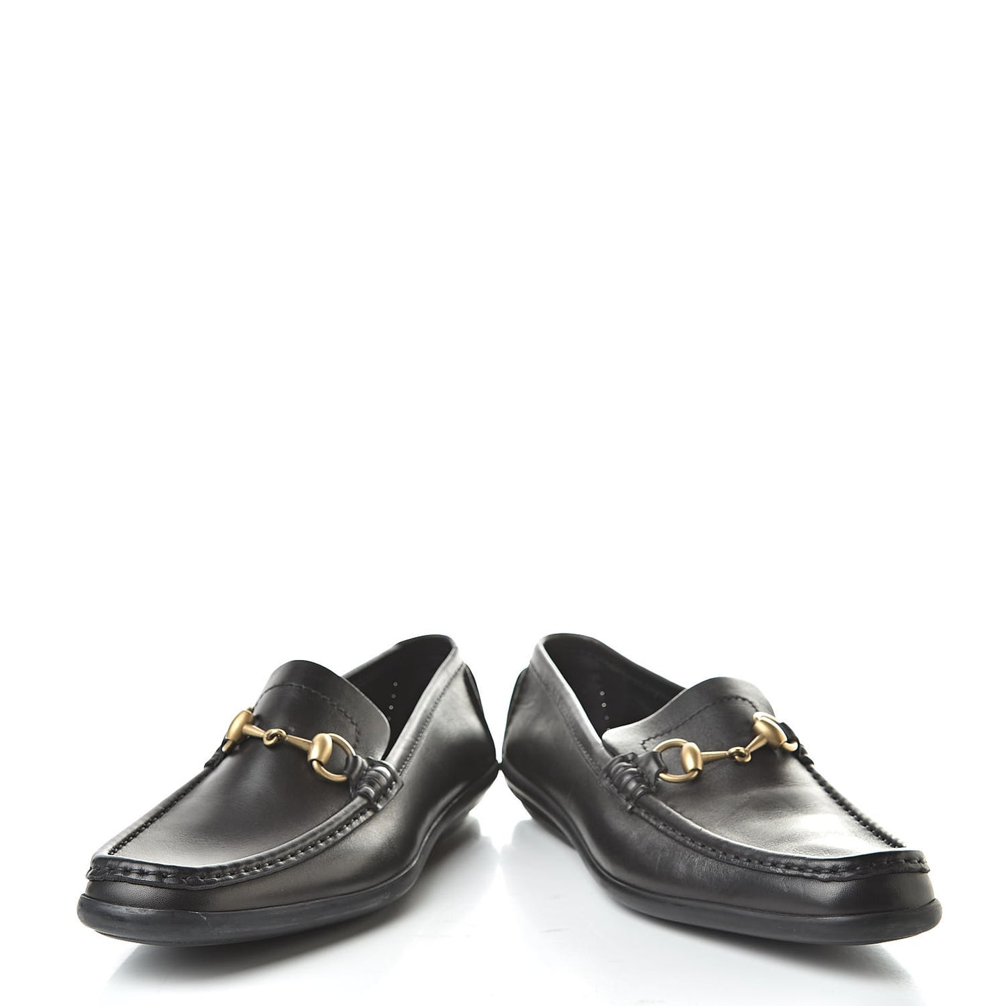 Calfskin Mens Horsebit Driver Loafers 8 Black
