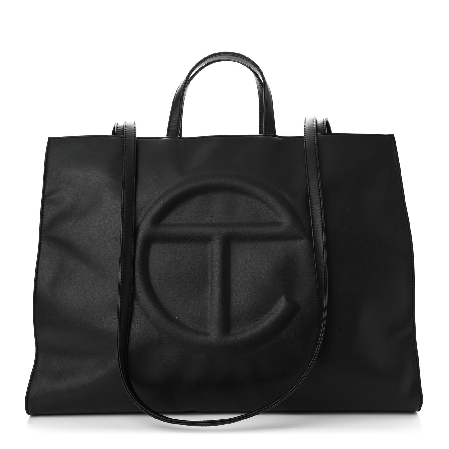 Vegan Leather Large Shopping Bag Black