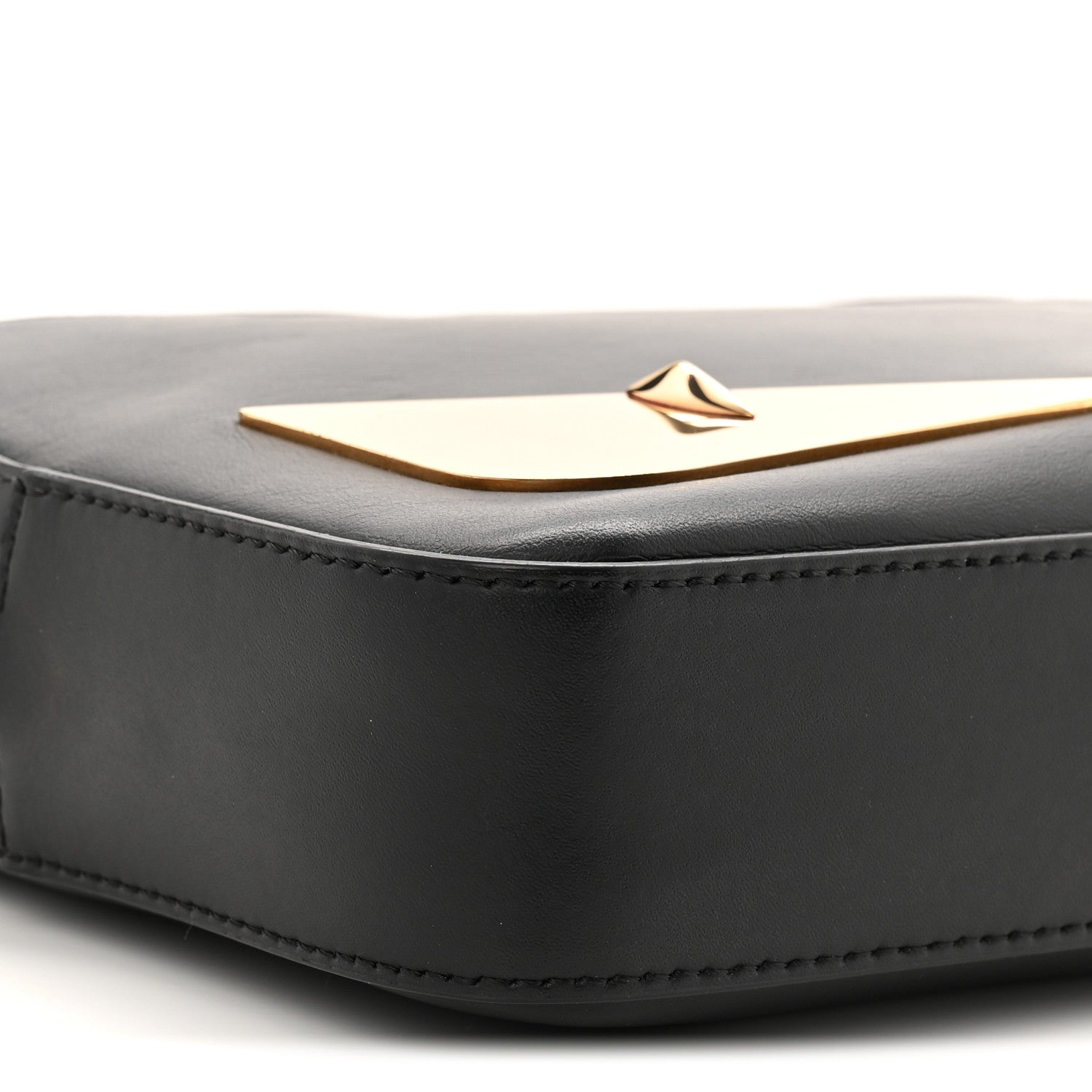 Fendi Vitello Century Metal Monster Eyes Medium Camera Case Black