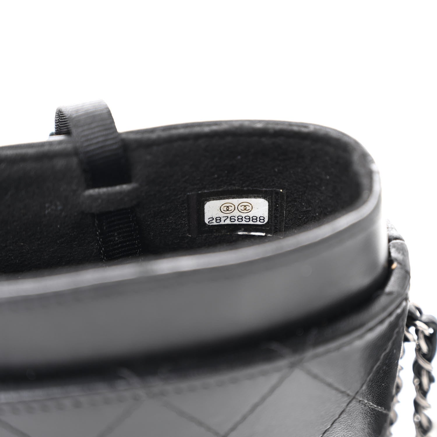 Chanel Lambskin Quilted Chain Around Phone Holder Black 7 of 11