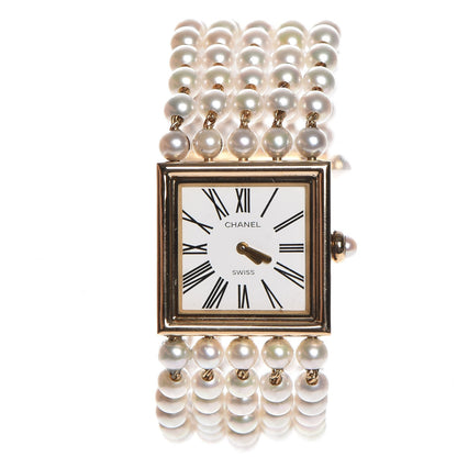 Chanel 18K Yellow Gold Pearl Mademoiselle Quartz Watch 1 of 8