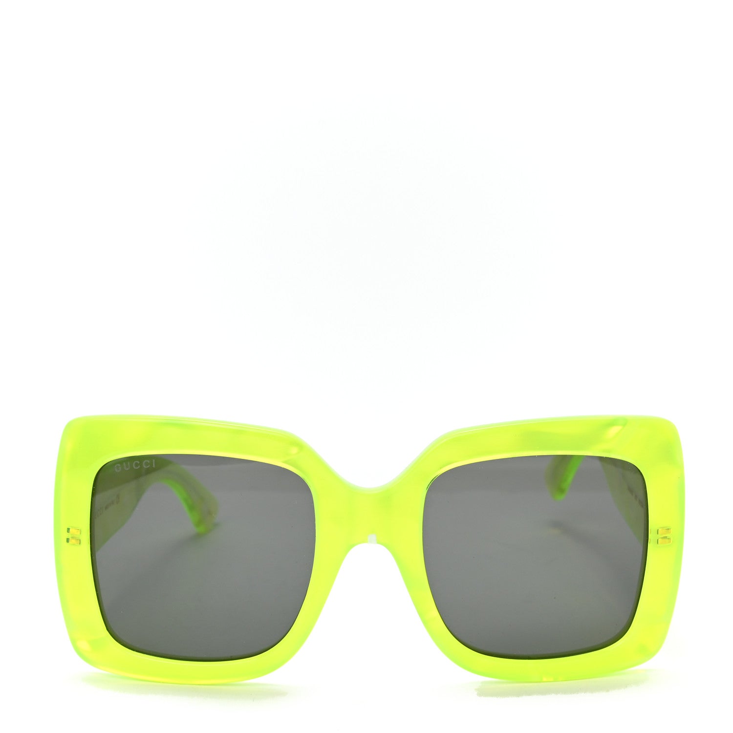 Gucci Acetate Square Frame Sunglasses GG0083S Neon Green 2 of 7
