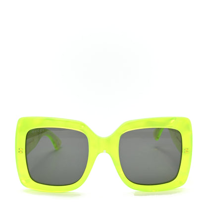 Gucci Acetate Square Frame Sunglasses GG0083S Neon Green 2 of 7