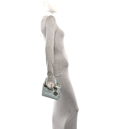 Christian Dior Lambskin Cannage Mini Lady Dior Light Blue 2 of 10