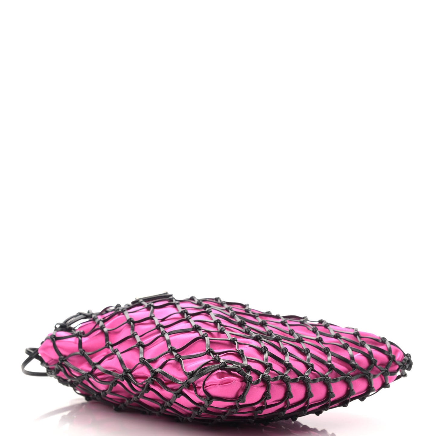 Satin Net Chain Bag Fuxia Black