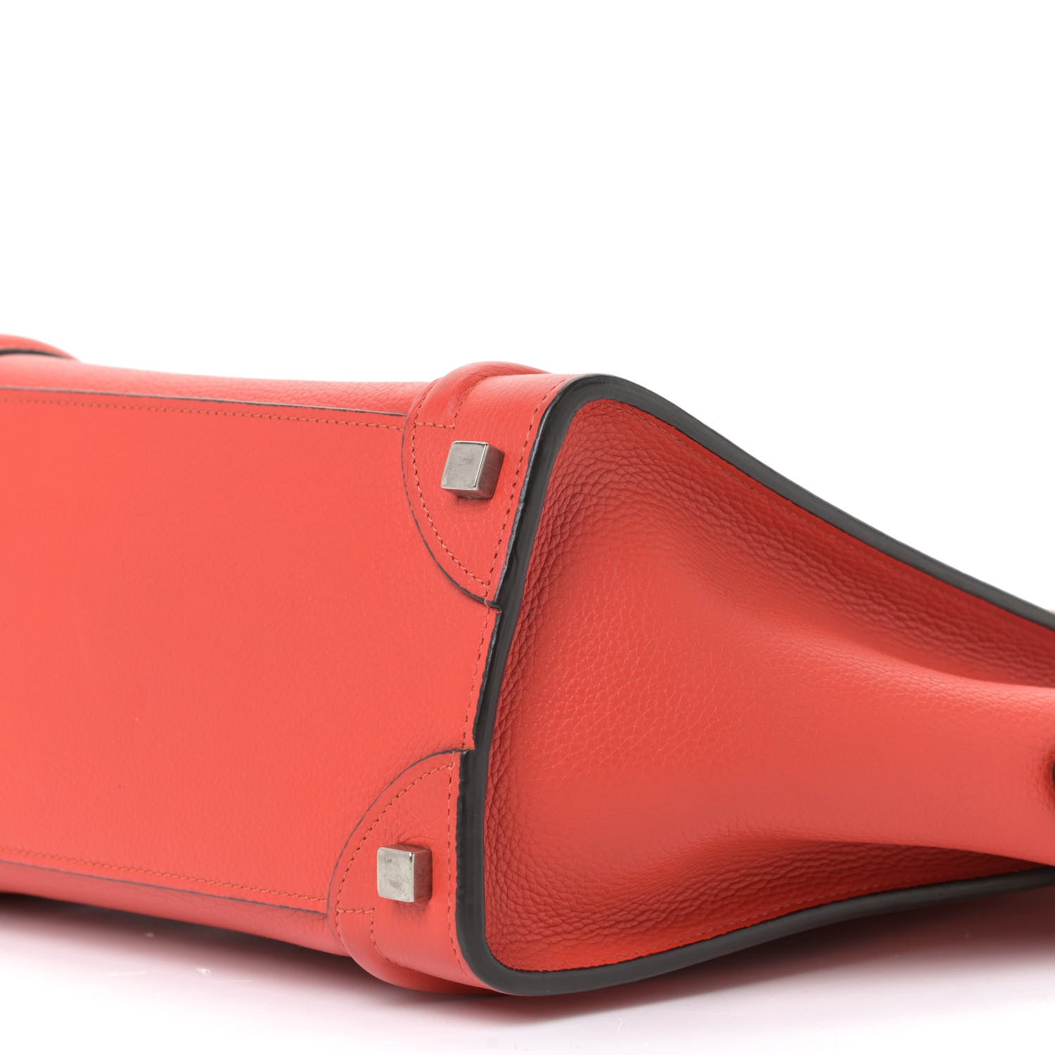 Celine Drummed Calfskin Micro Luggage Vermillion 7 of 14