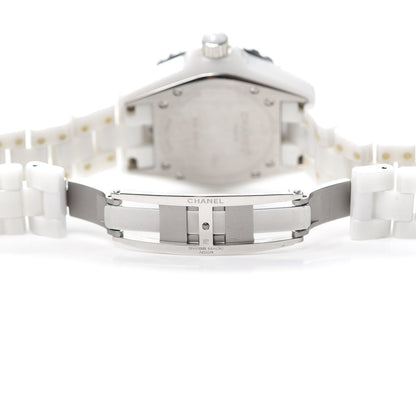 Chanel Stainless Steel Ceramic Diamond 33mm J12 Quartz Watch White 3 of 5