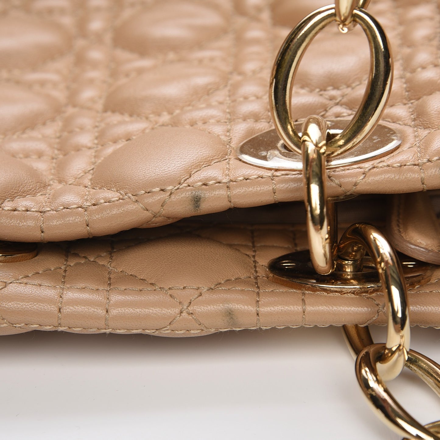 Lambskin Cannage Large Dior Soft Shopping Tote Beige