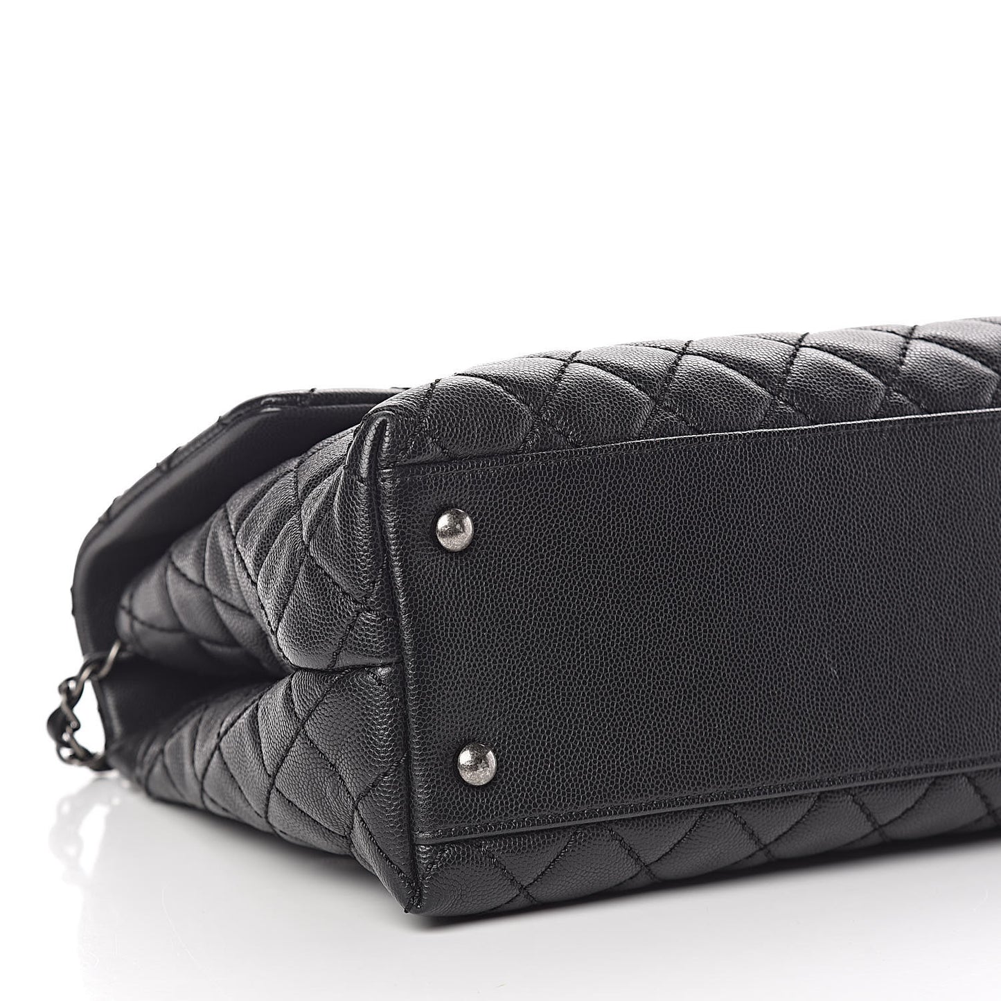 Caviar Quilted Medium Coco Handle Flap Black