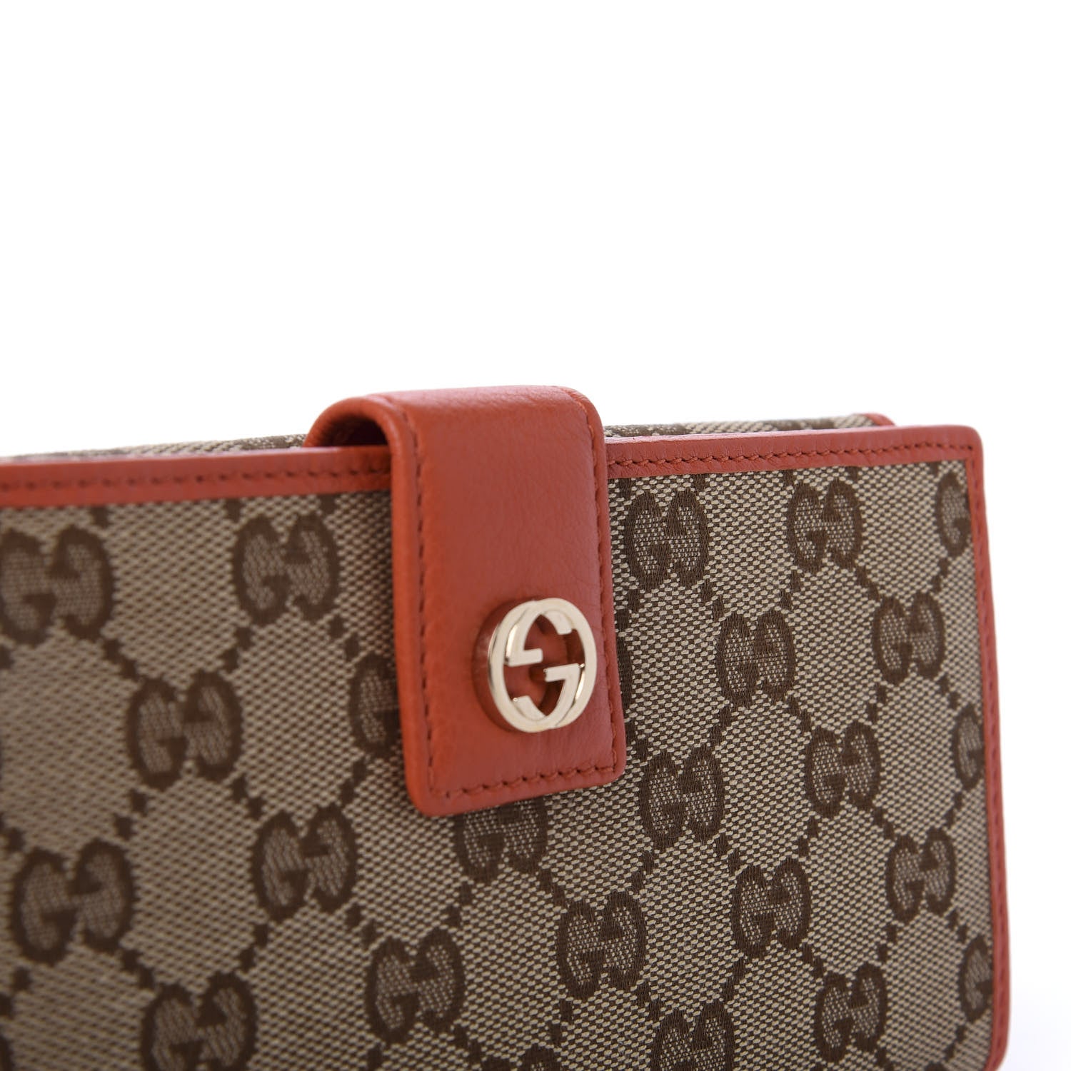 Gucci Monogram Cellarius Calfskin Miss GG Continental Wallet Beige Ebony New Dark Orange 9 of 10