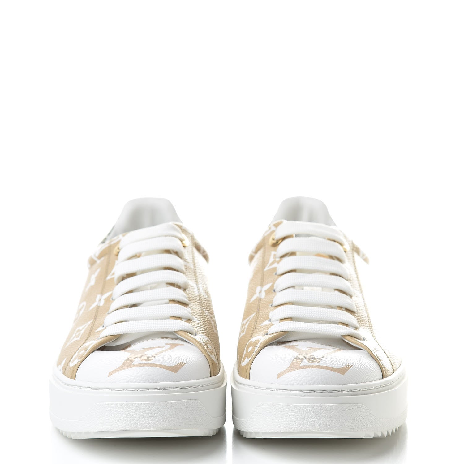 Louis Vuitton Monogram Giant Time Out Sneakers 41 Kaki White Beige 2 of 10
