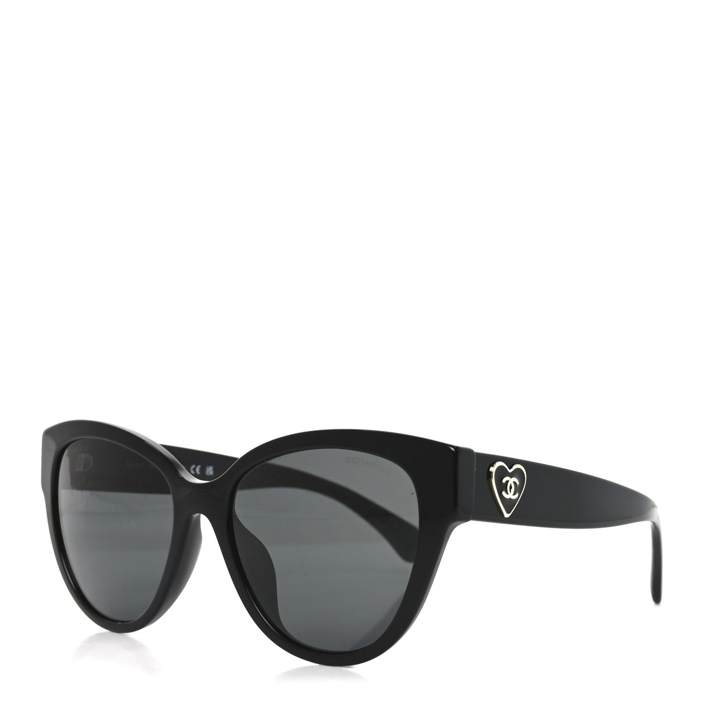 Acetate Enamel Heart Butterfly Sunglasses 5477-A Black