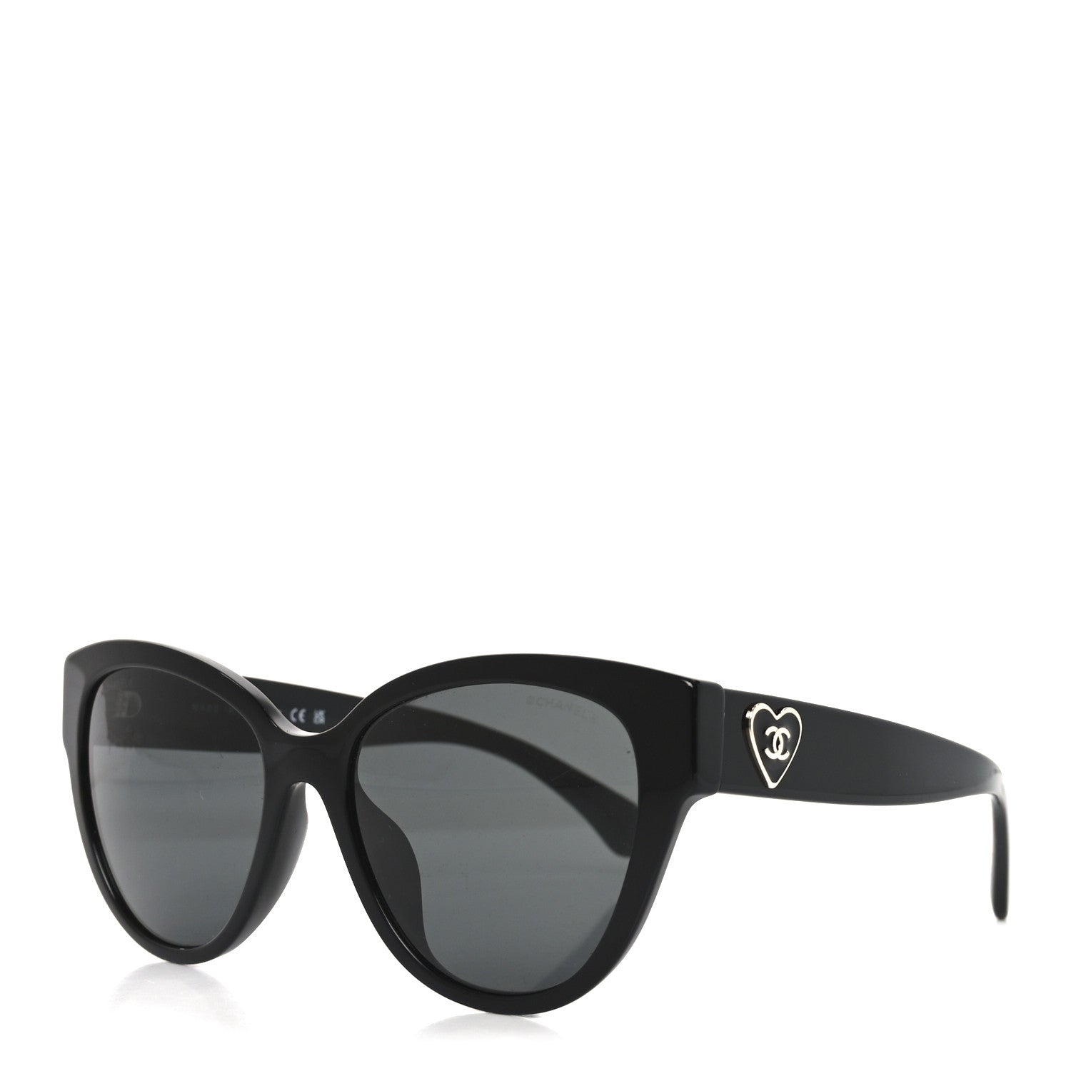 Chanel Acetate Enamel Heart Butterfly Sunglasses 5477-A Black 1 of 7