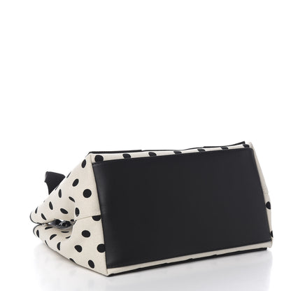 Balenciaga Cotton Canvas Polka Dot S Navy Cabas Natural Black 4 of 11