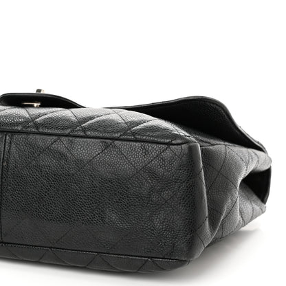 Chanel Caviar Quilted Jumbo Single Flap Bijoux Chain Black 10 of 12