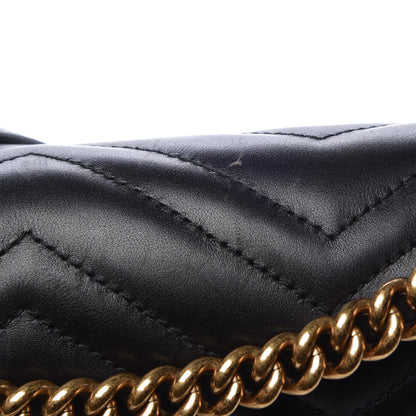 Gucci Calfskin Matelasse Medium GG Marmont Shoulder Bag Black 9 of 9